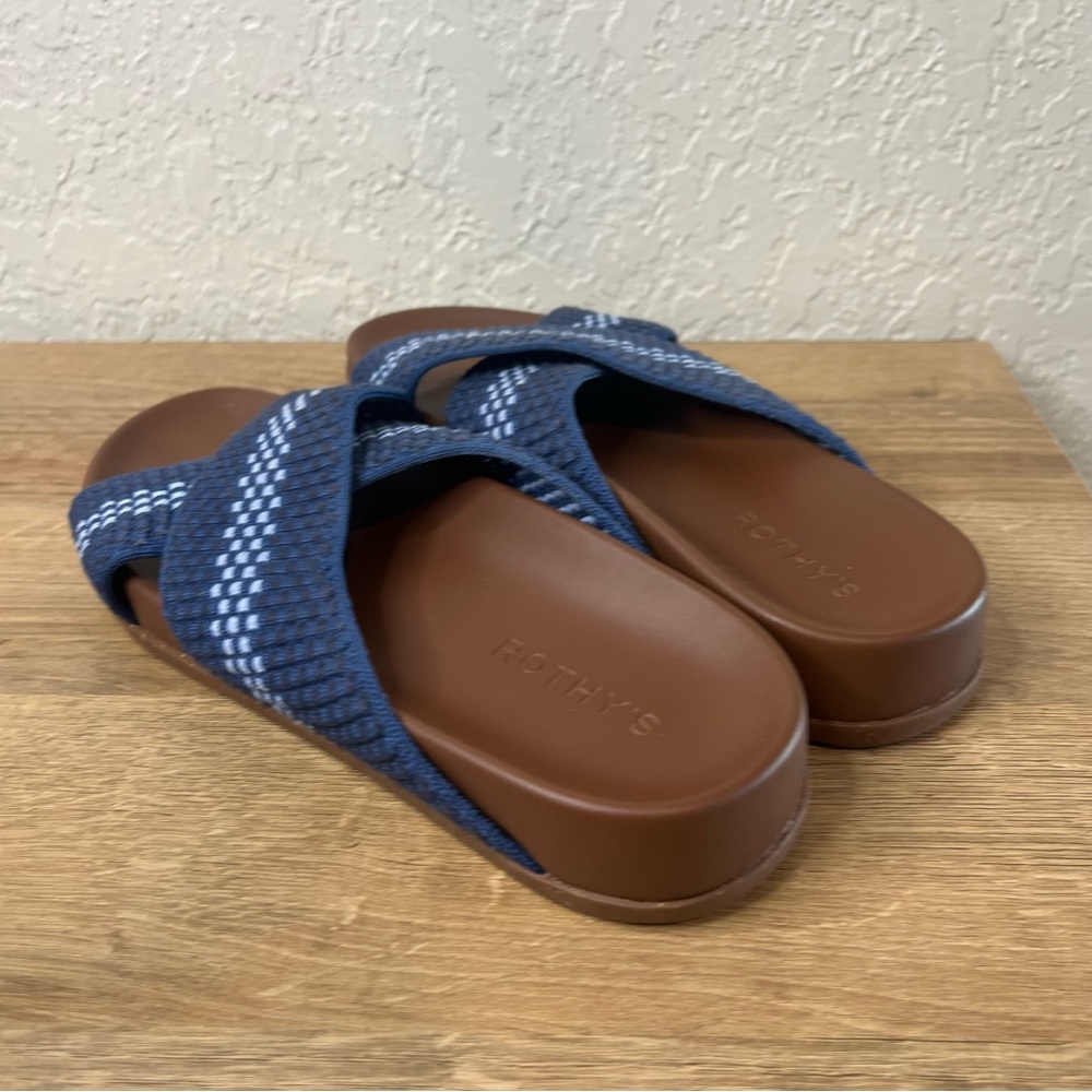 Rothy's The Weekend Double Strap Slide Indigo Women's 7.5 - Picture 2 of 6